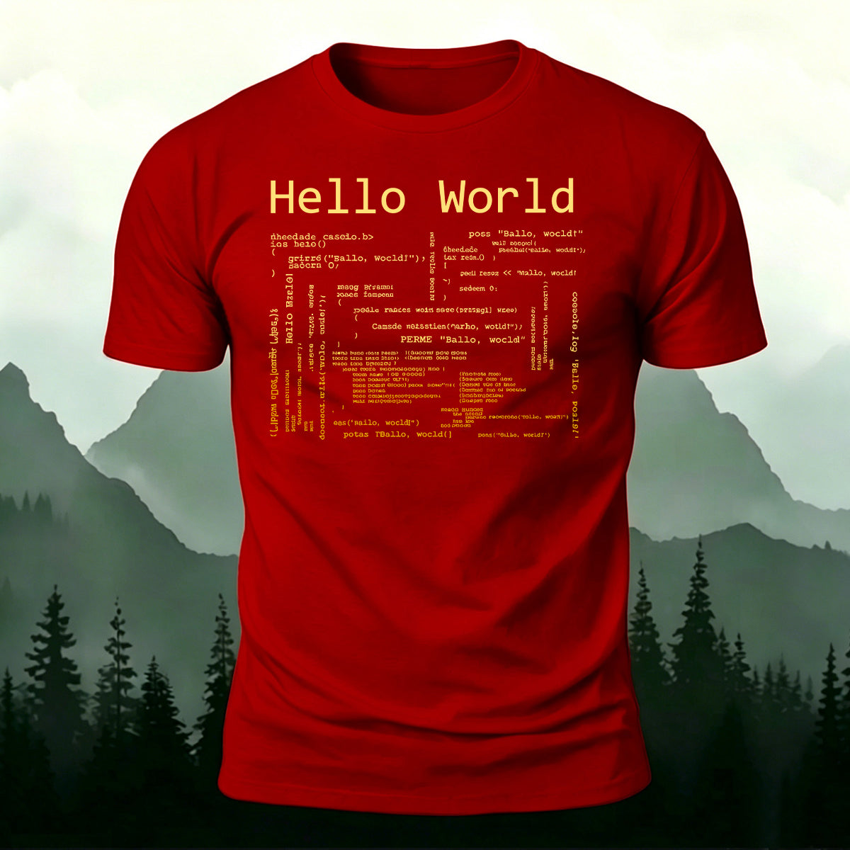 Classic Hello World Code Casual Cotton T-Shirt