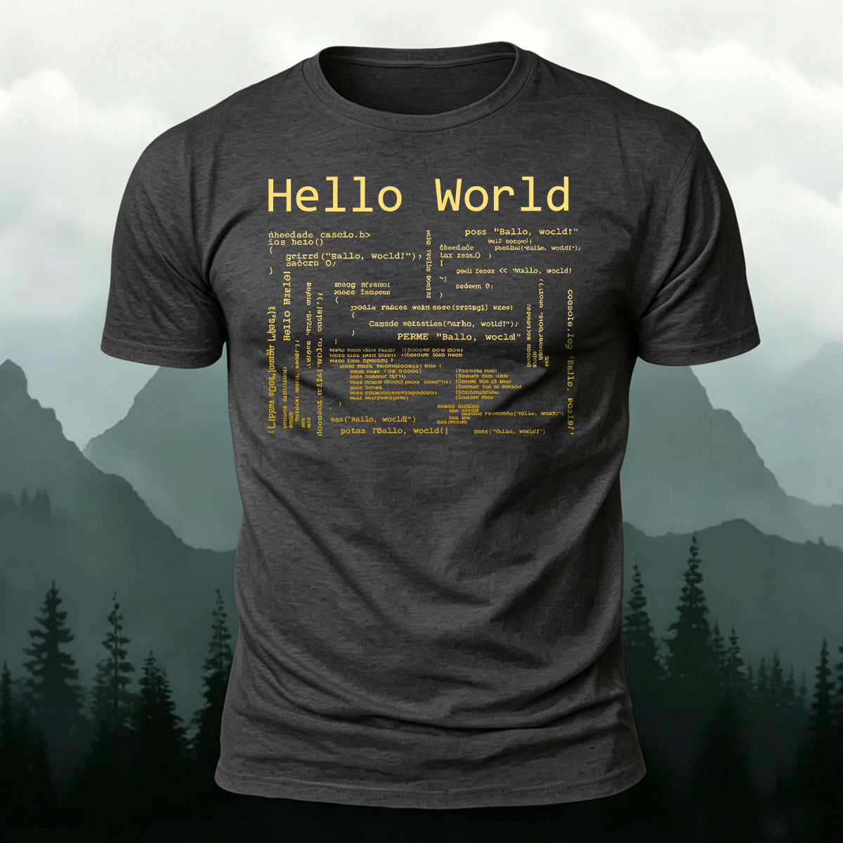 Classic Hello World Code Casual Cotton T-Shirt