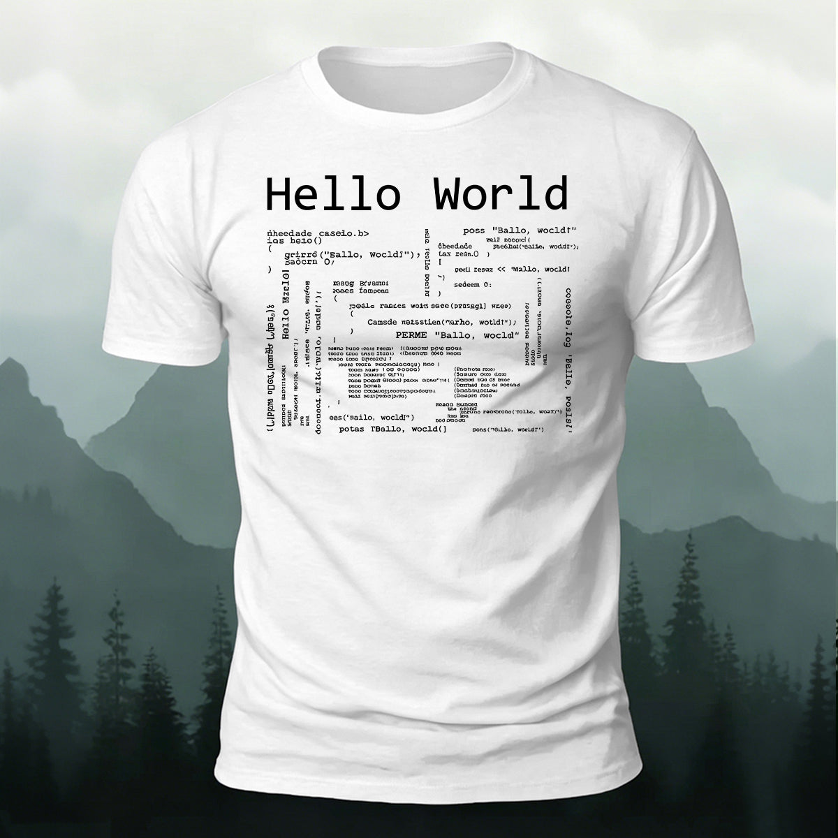 Classic Hello World Code Casual Cotton T-Shirt