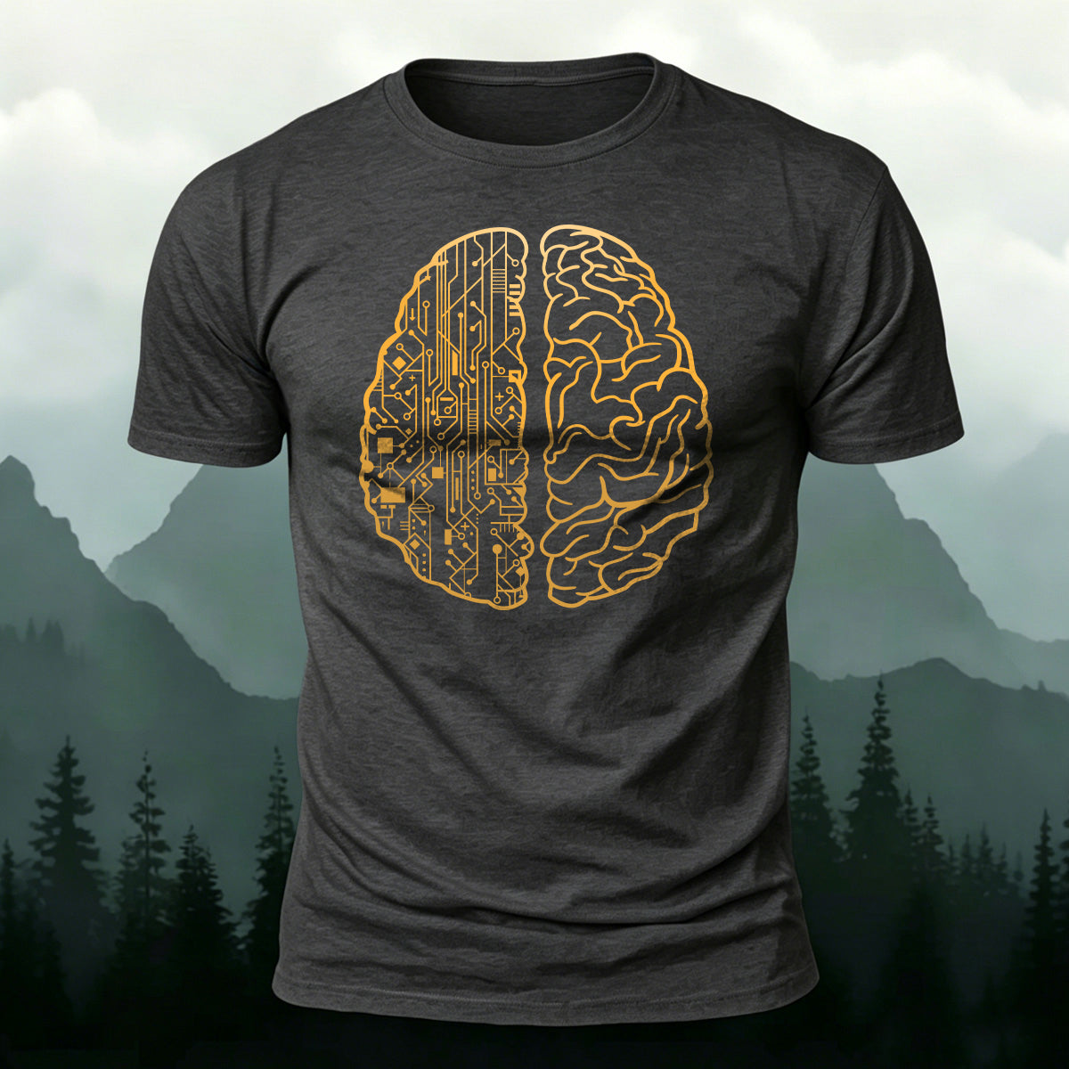Creative Tech Brain Premium Cotton Casual T-Shirt