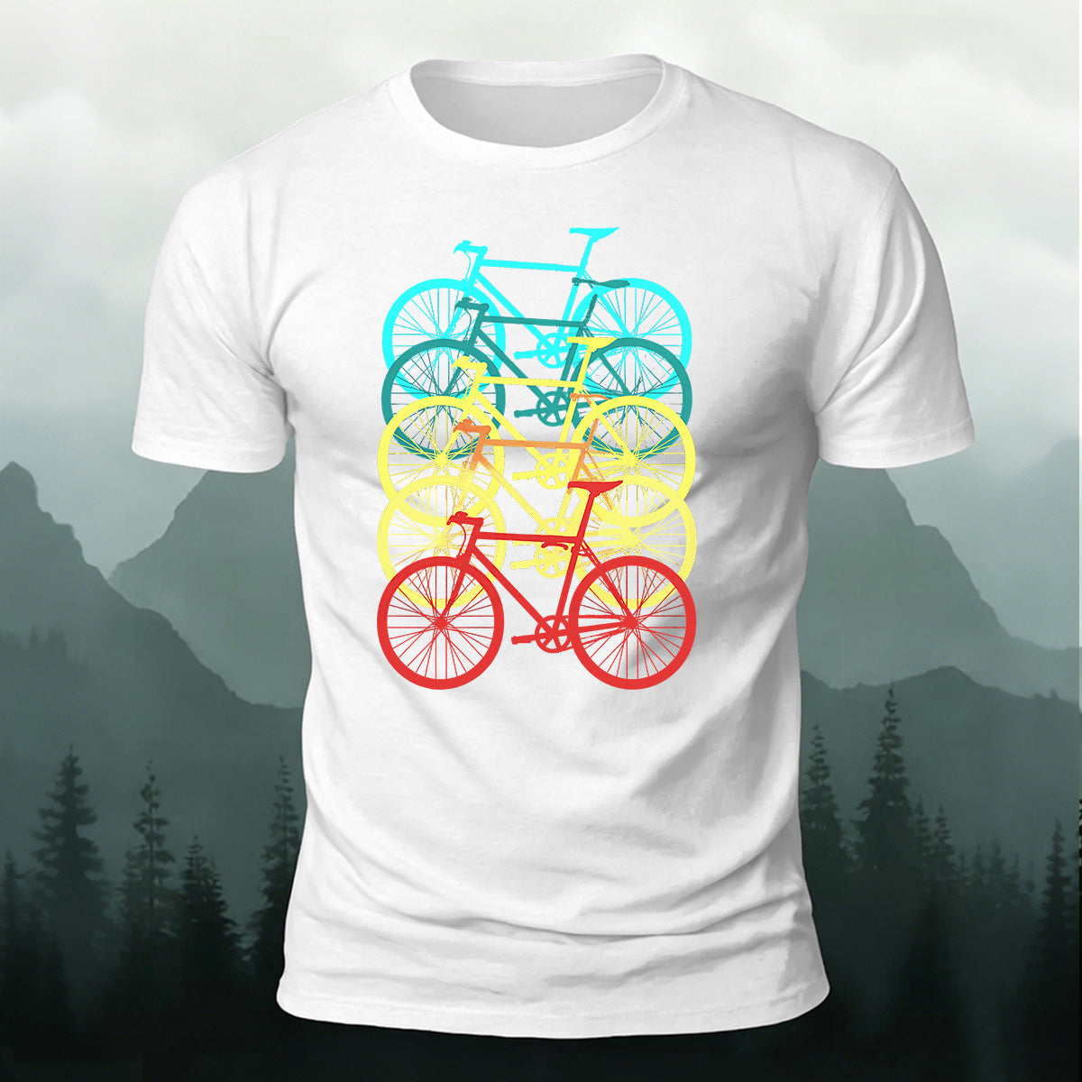 Vintage Layered Road Bike Casual Cotton T-Shirt