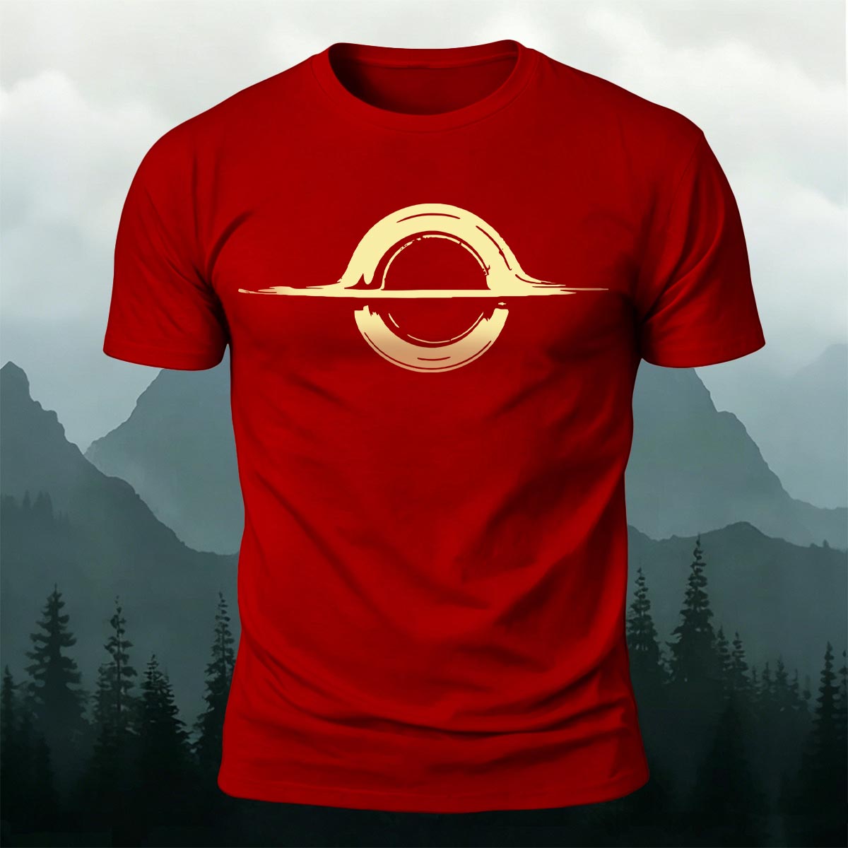 Abstract Circle Horizon Minimal Premium Cotton T-Shirt