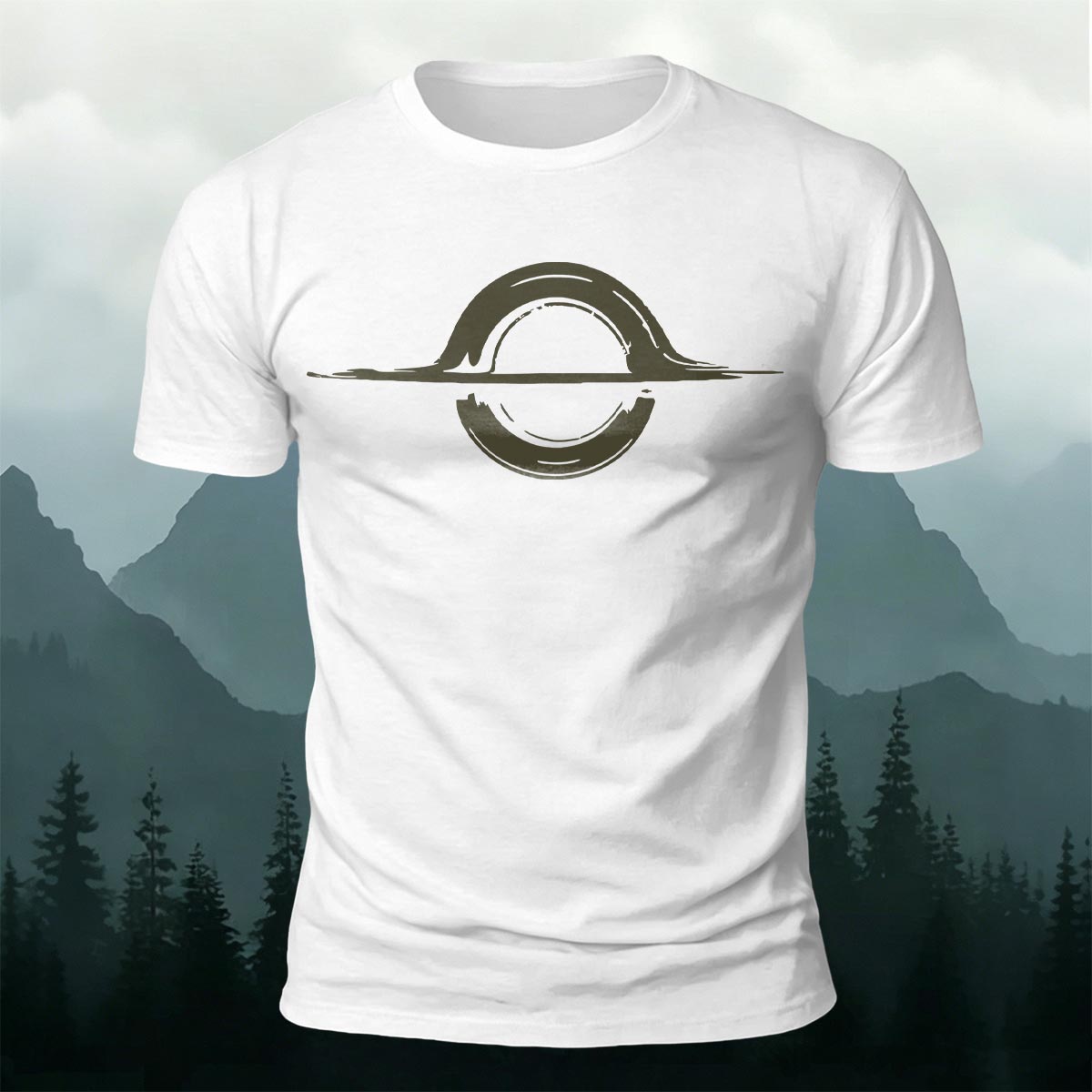 Abstract Circle Horizon Minimal Premium Cotton T-Shirt