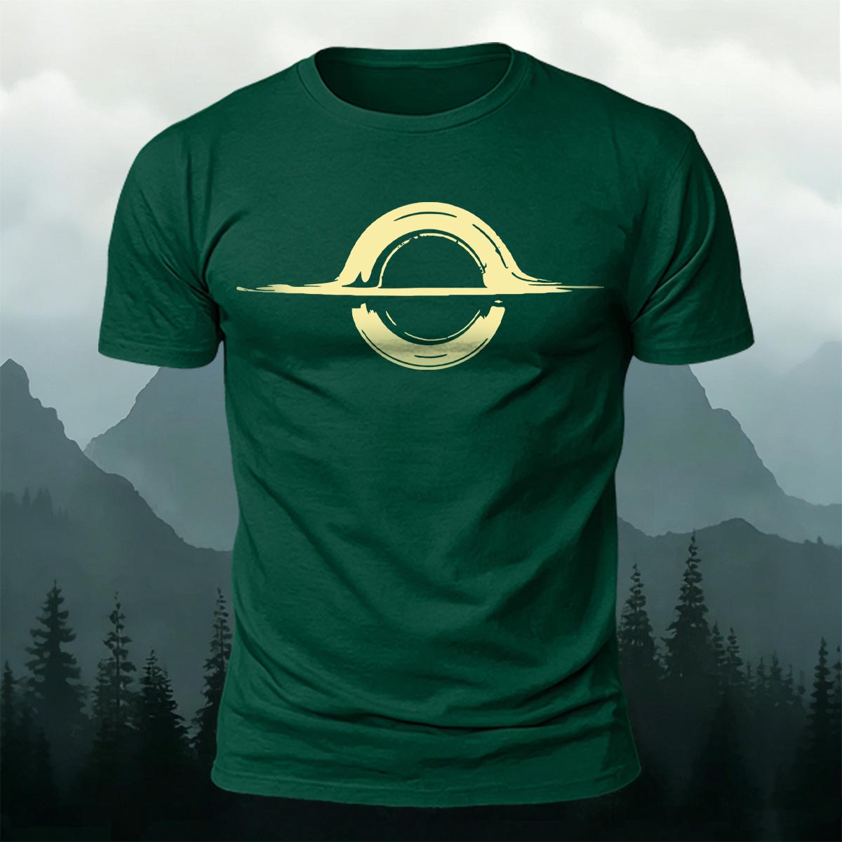 Abstract Circle Horizon Minimal Premium Cotton T-Shirt