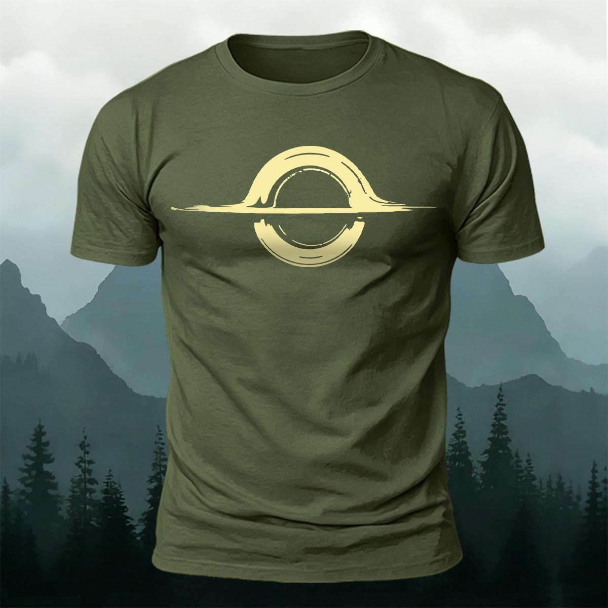 Abstract Circle Horizon Minimal Premium Cotton T-Shirt