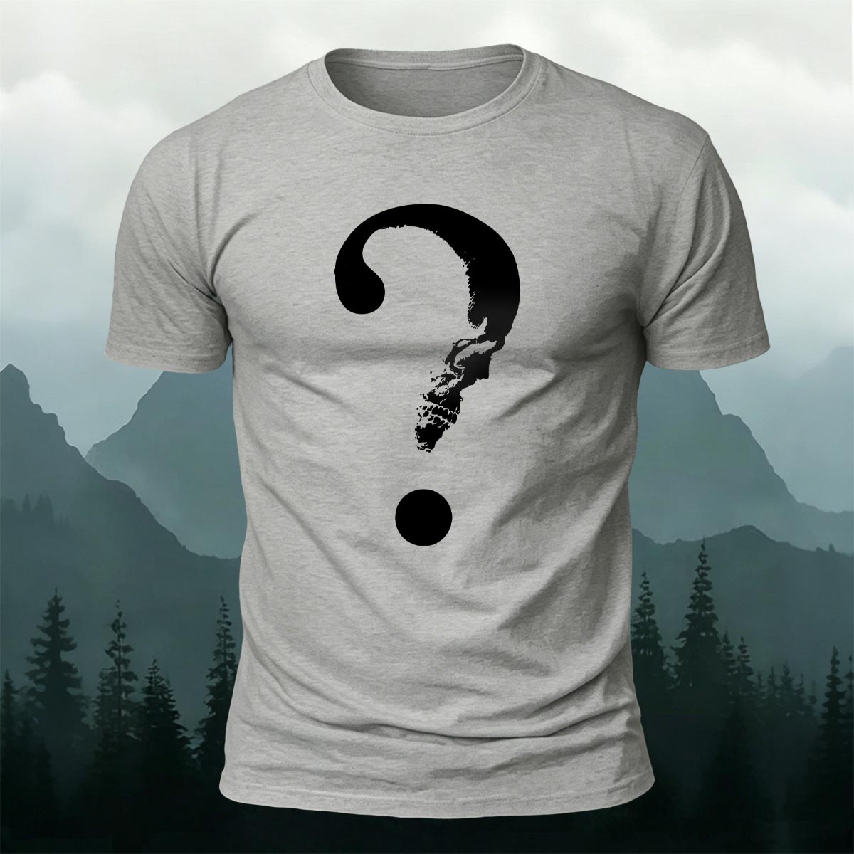 Skull Question Mark Dark Creative Premium Cotton T-Shirt