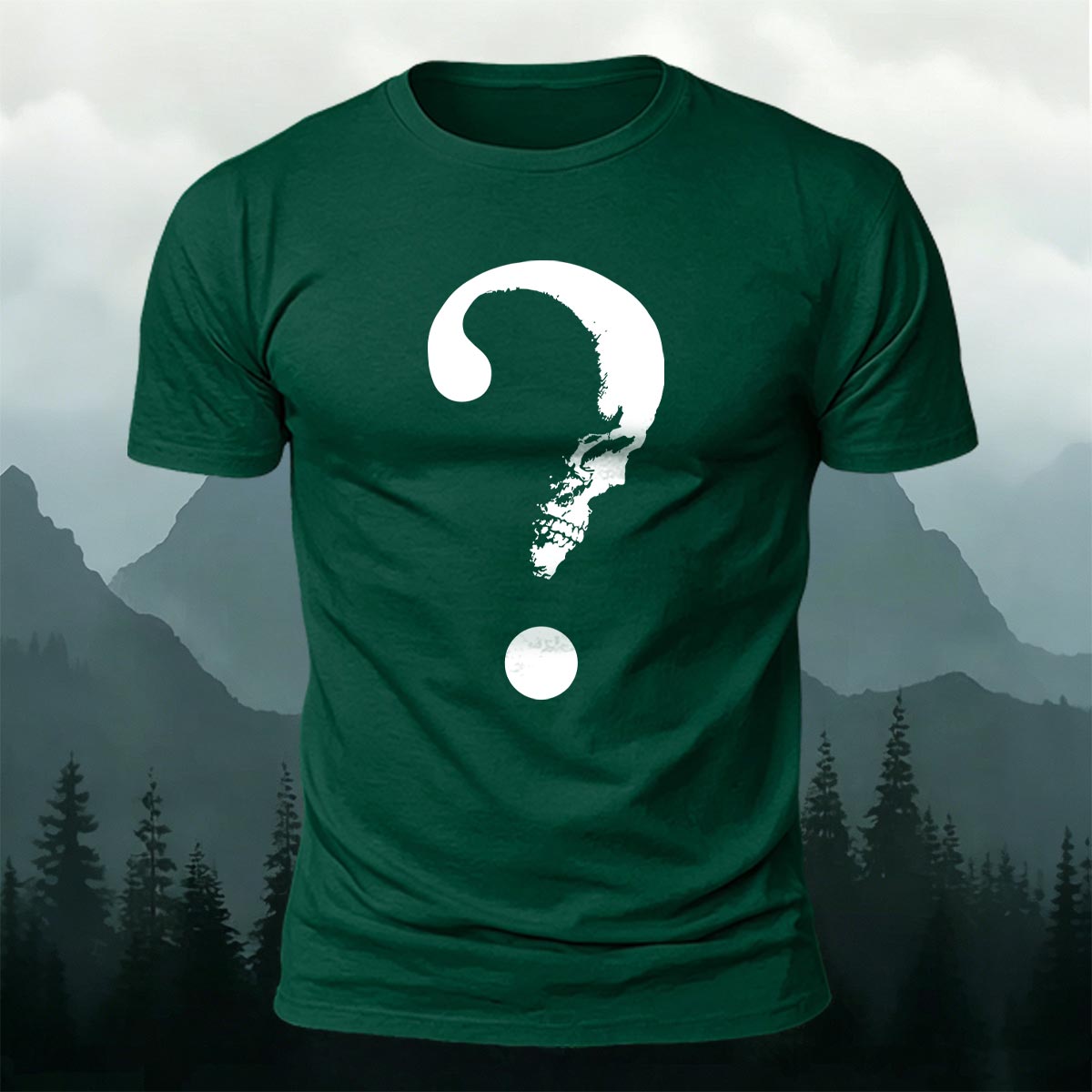 Skull Question Mark Dark Creative Premium Cotton T-Shirt