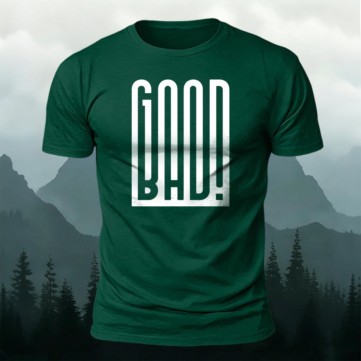 Contrast Good Bad Typography Casual Cotton T-Shirt