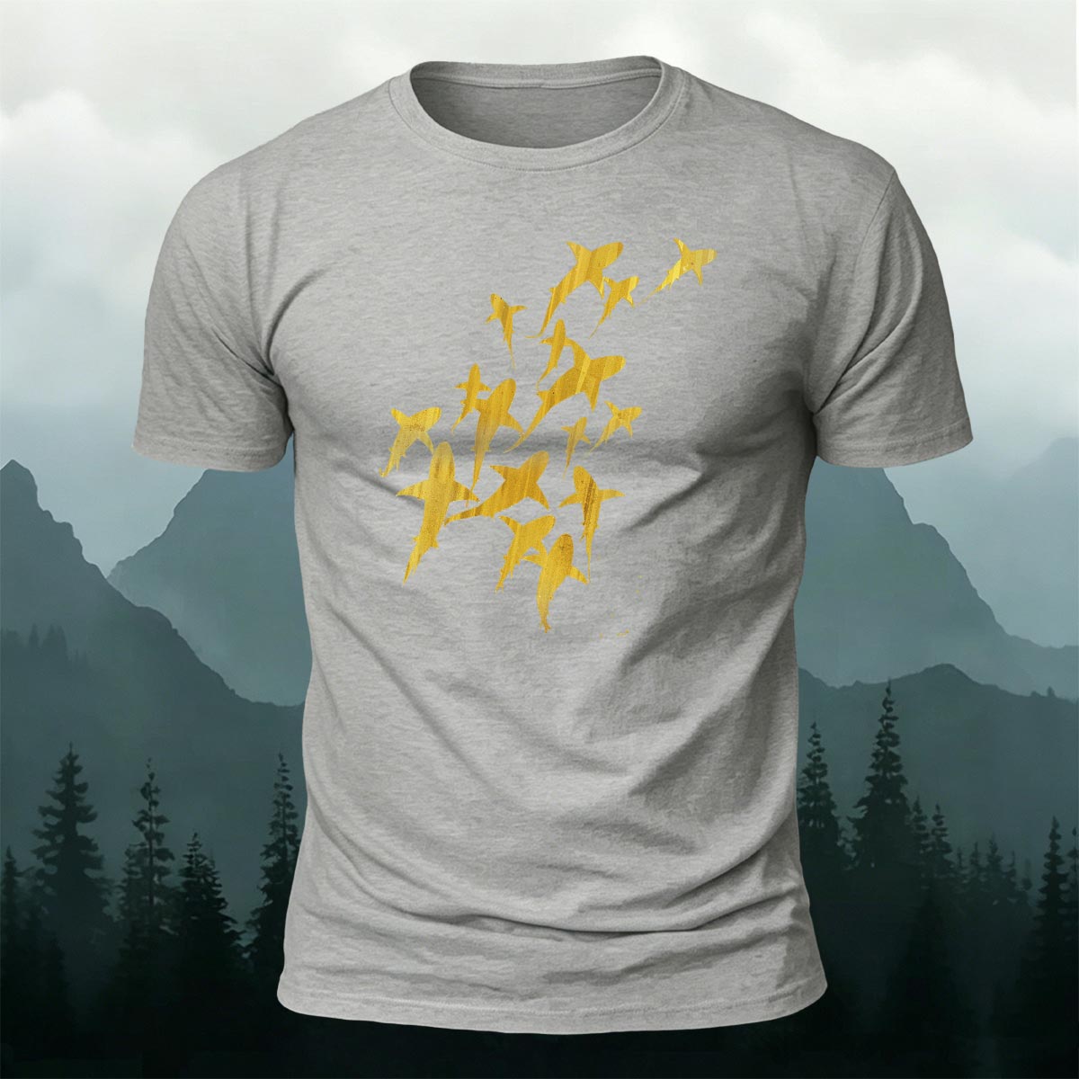 海の生物 サメ グループ プレミアムコットンTシャツ
