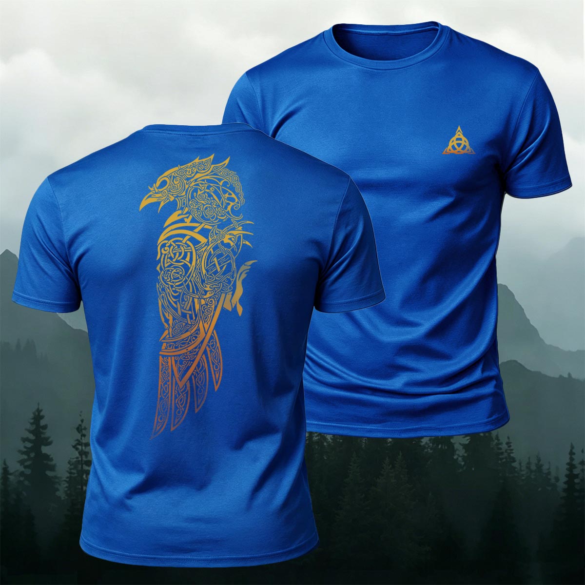 Viking Mythology Raven Premium Cotton Casual Tee