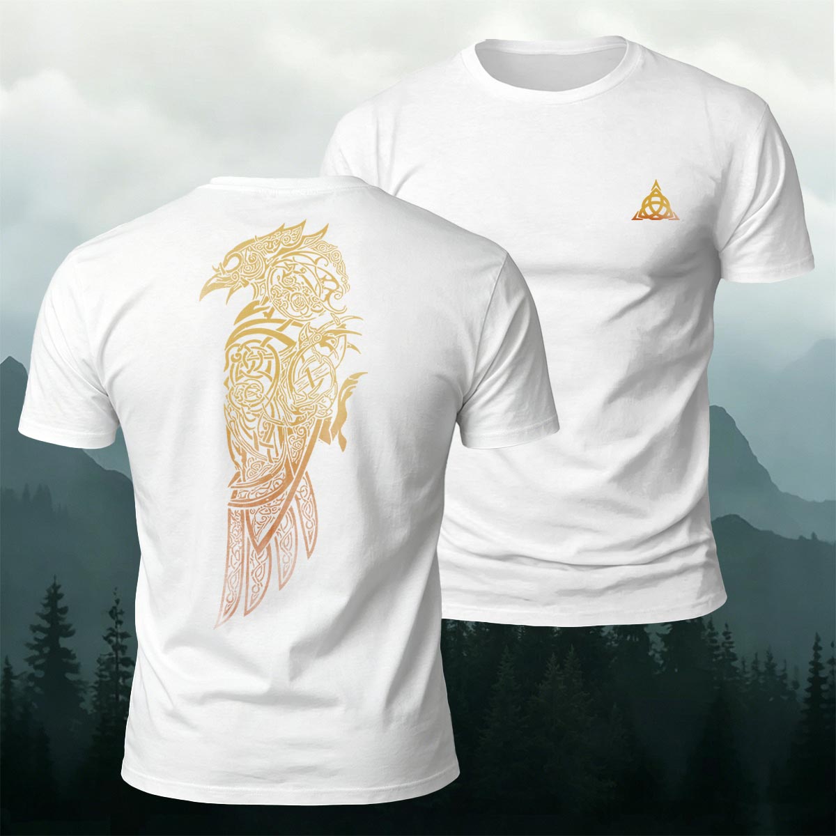 Viking Mythology Raven Premium Cotton Casual Tee