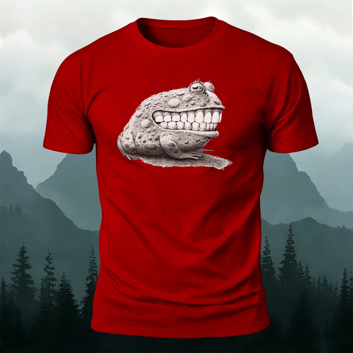 Weird Smiling Frog Casual Premium Cotton T-Shirt