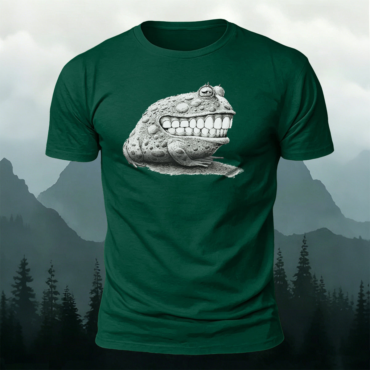 Weird Smiling Frog Casual Premium Cotton T-Shirt