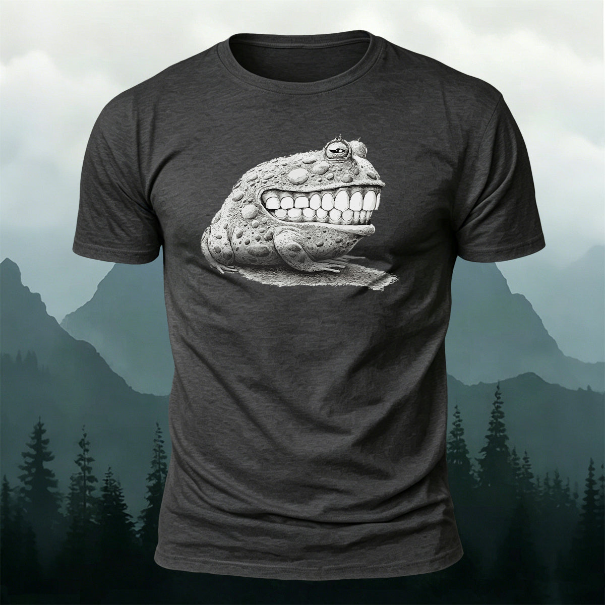Weird Smiling Frog Casual Premium Cotton T-Shirt