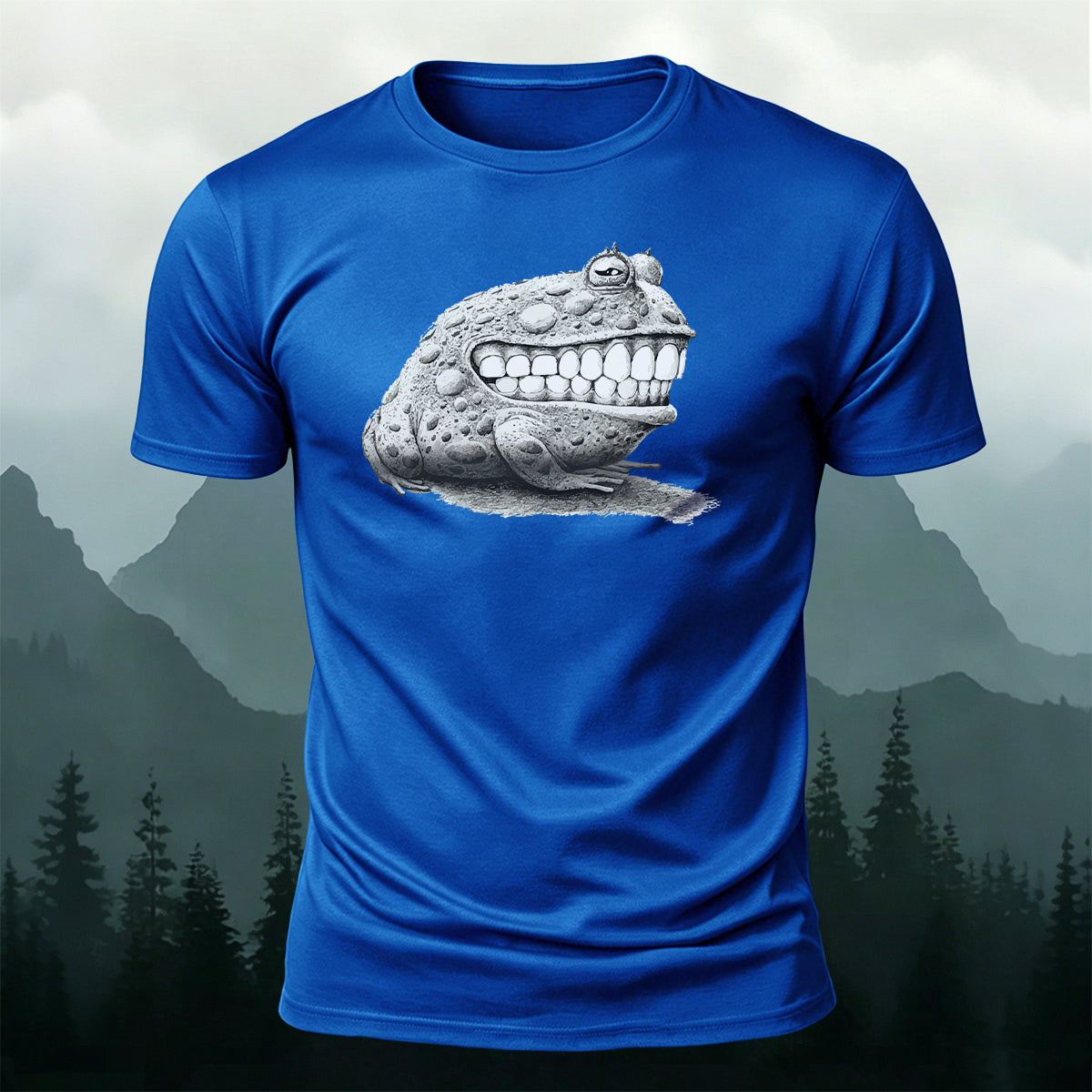 Weird Smiling Frog Casual Premium Cotton T-Shirt