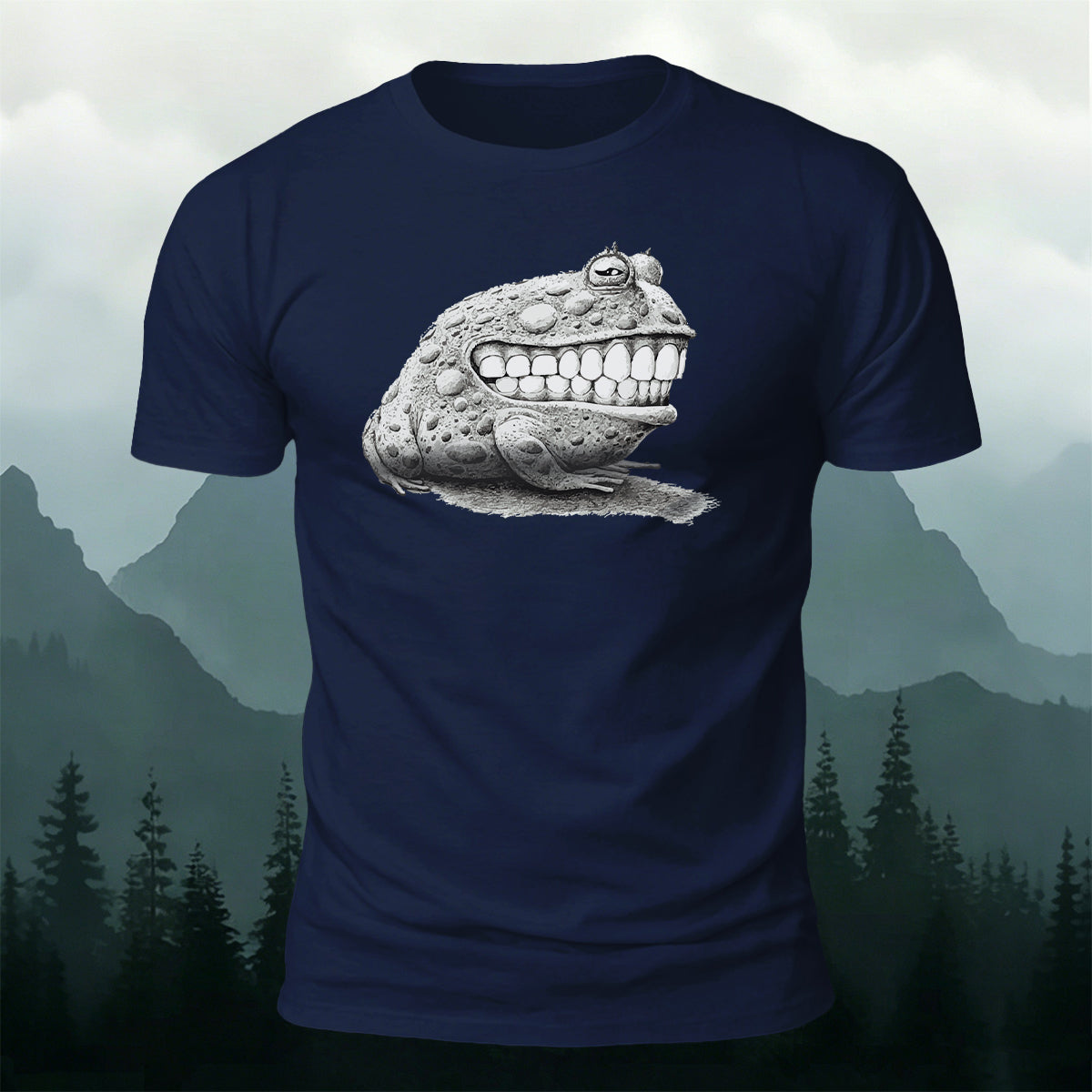 Weird Smiling Frog Casual Premium Cotton T-Shirt