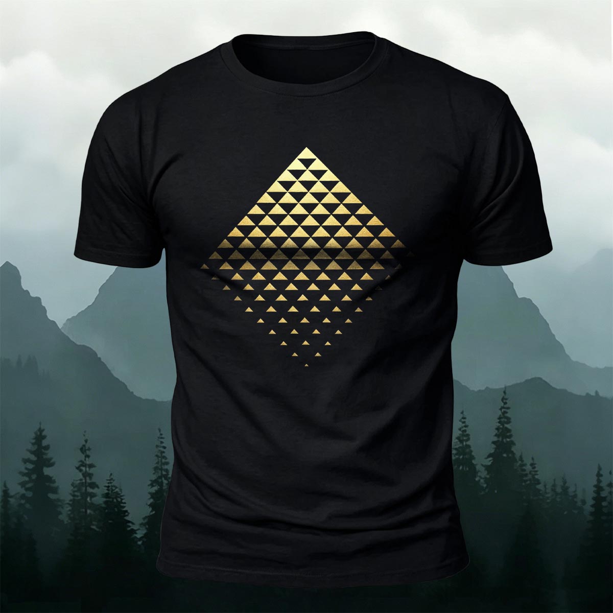 Gradient Triangle Sacred Geometry Premium Cotton Tee