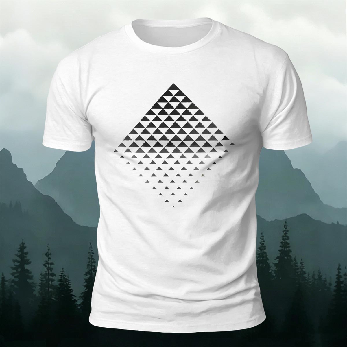 Gradient Triangle Sacred Geometry Premium Cotton Tee