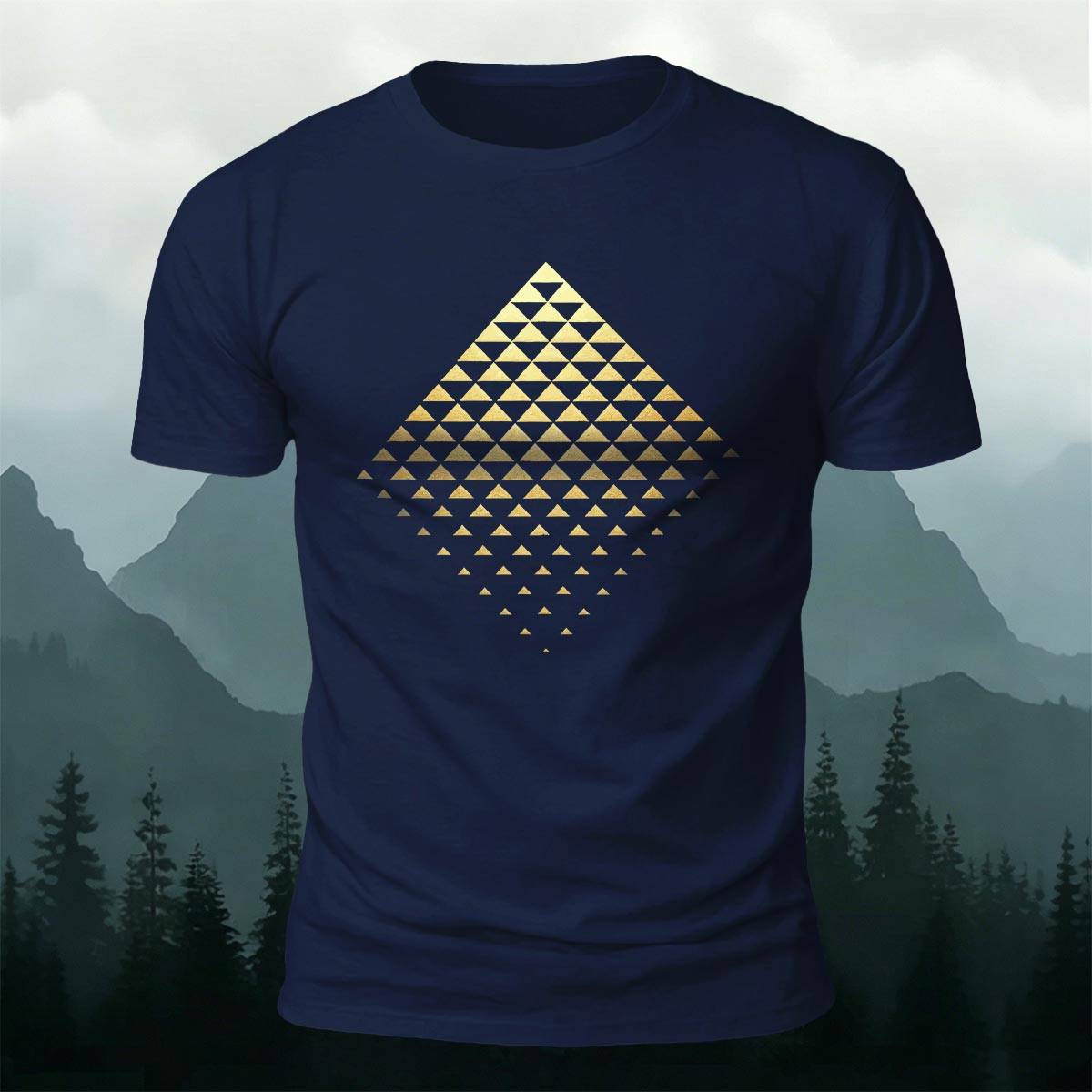 Gradient Triangle Sacred Geometry Premium Cotton Tee