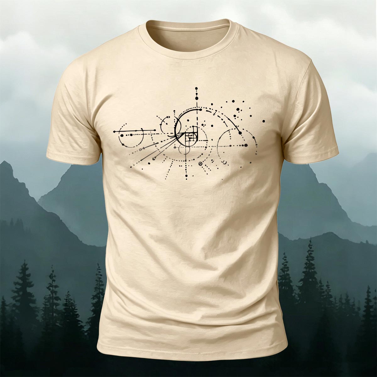 Celestial Orbit Sacred Geometry Premium Cotton T-Shirt