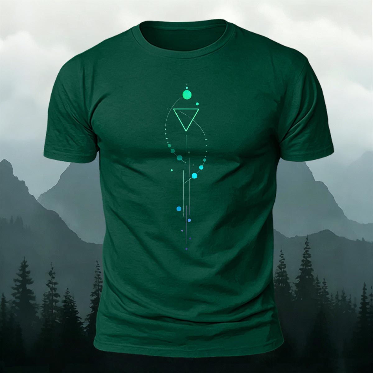 抽象的な天体の軌道グラフィック ソフトな肌触りのTシャツ