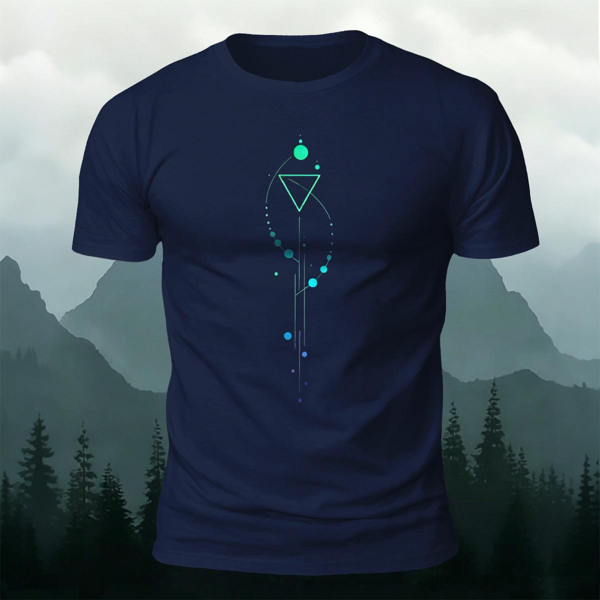 抽象的な天体の軌道グラフィック ソフトな肌触りのTシャツ