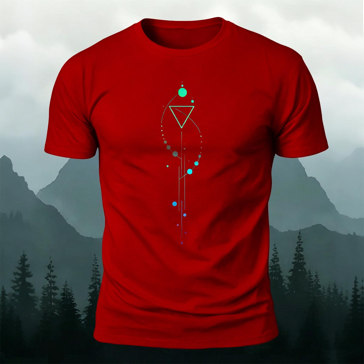 抽象的な天体の軌道グラフィック ソフトな肌触りのTシャツ