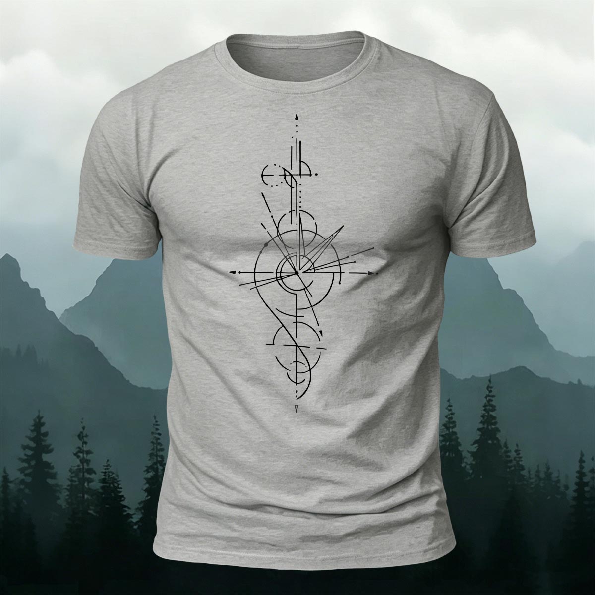 Modern Navigation Line Art Premium Cotton Tee