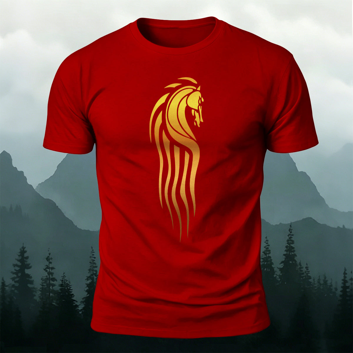 Minimalist Equine Aesthetic Premium Cotton Casual Tee