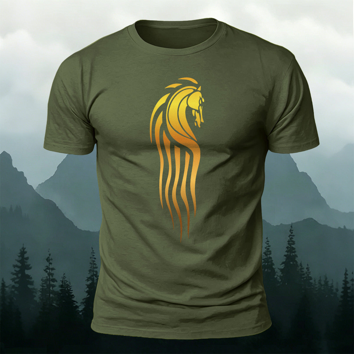 Minimalist Equine Aesthetic Premium Cotton Casual Tee