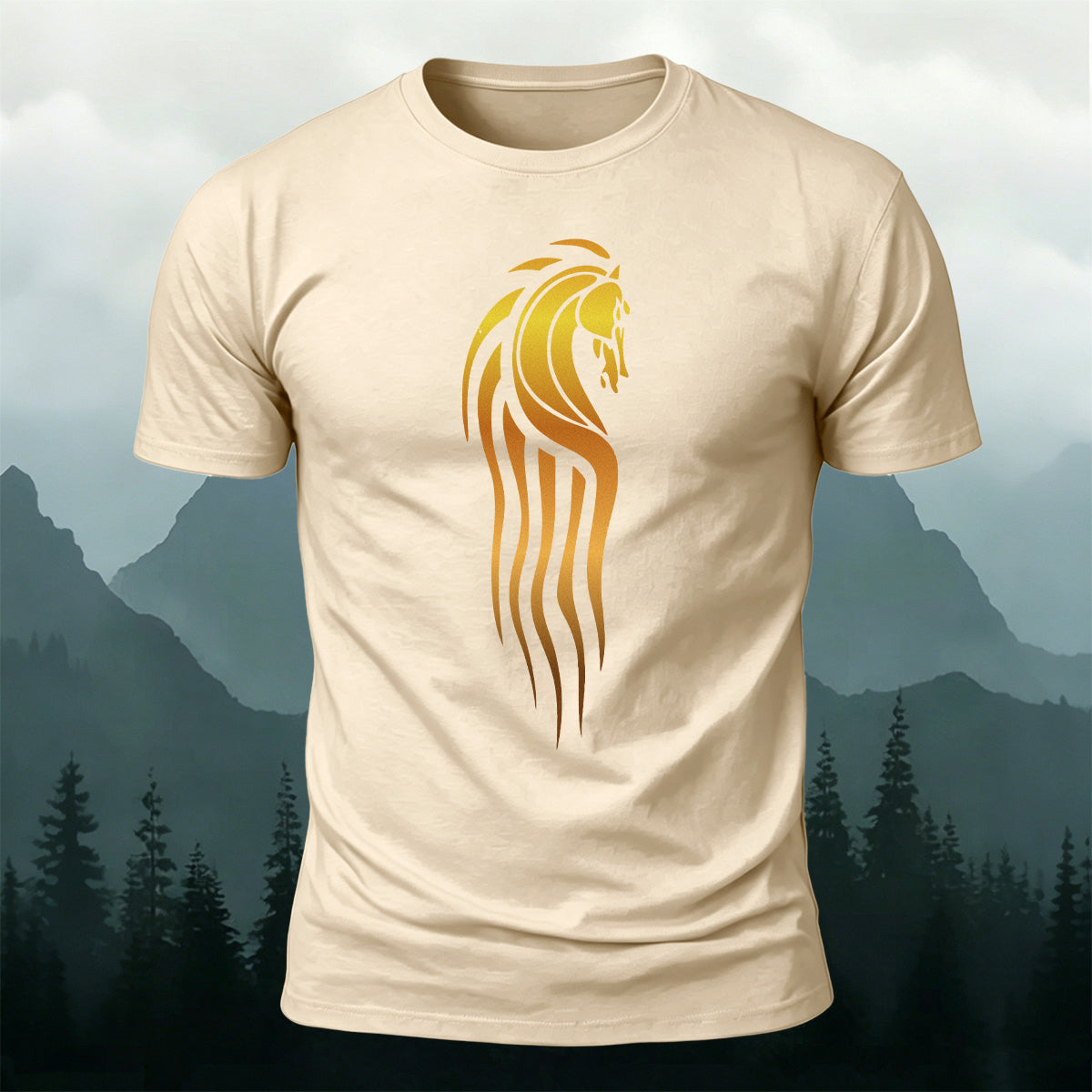 Minimalist Equine Aesthetic Premium Cotton Casual Tee
