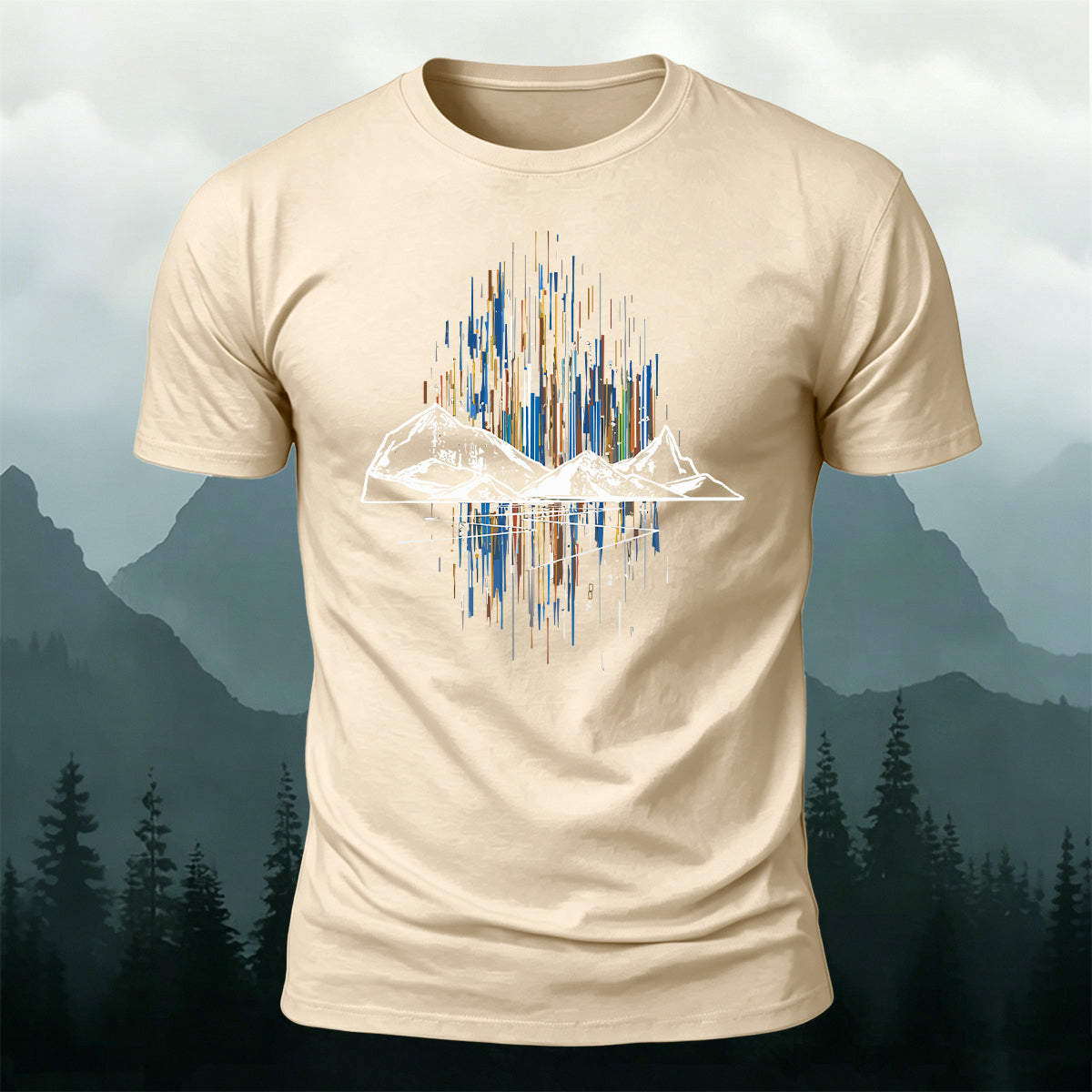 Soundwave Mountain Line Minimal Premium Cotton Tee