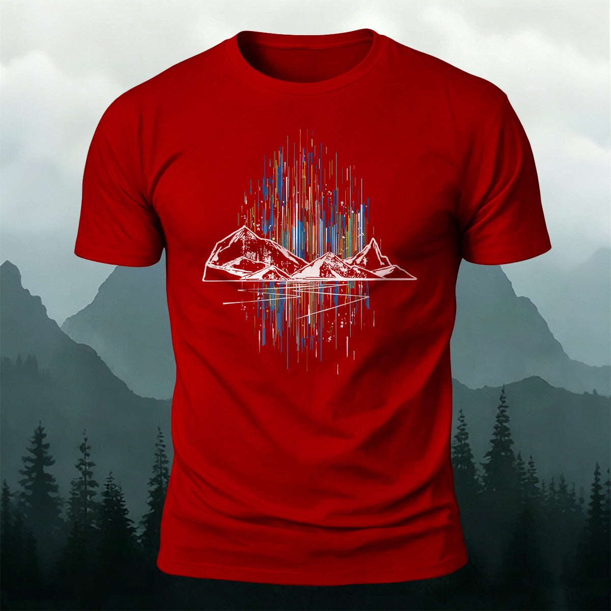 Soundwave Mountain Line Minimal Premium Cotton Tee