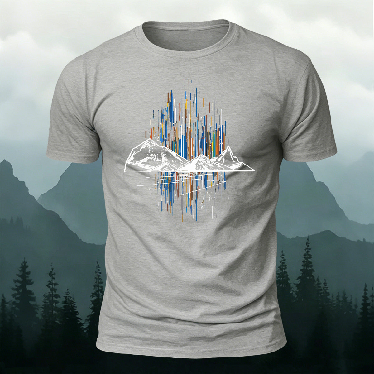 Soundwave Mountain Line Minimal Premium Cotton Tee