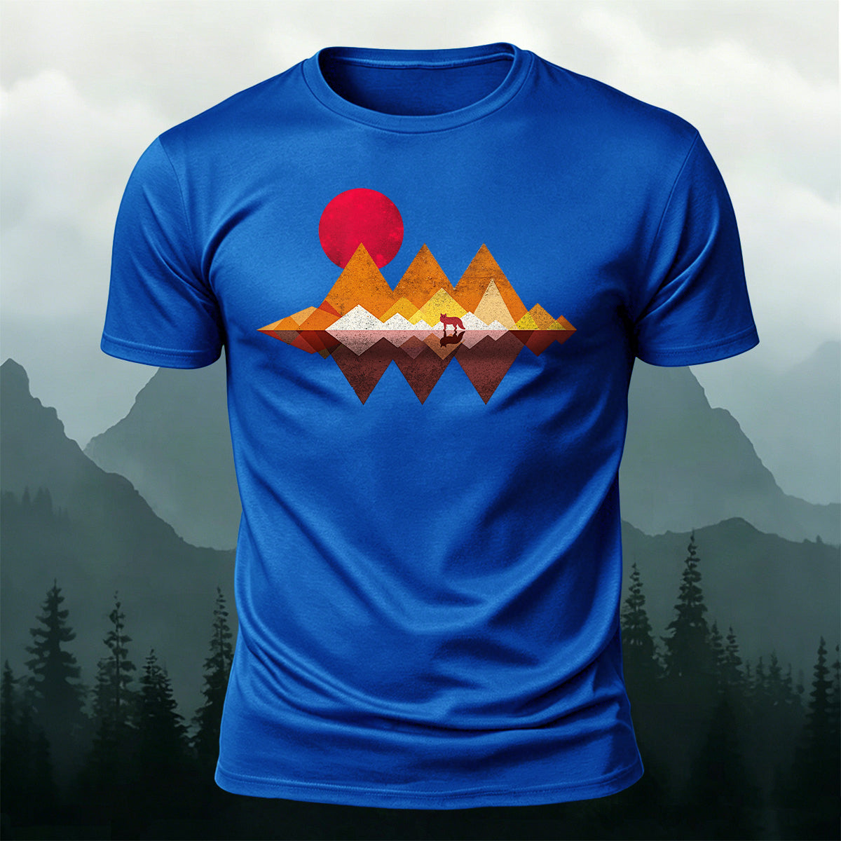Vintage Wilderness Sunset Minimalist Cotton Tee