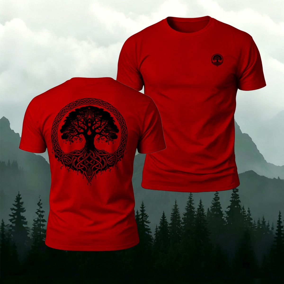 Celtic Tree of Life Nature Premium Cotton T-Shirt