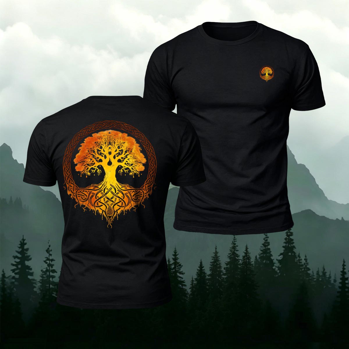 Celtic Tree of Life Nature Premium Cotton T-Shirt