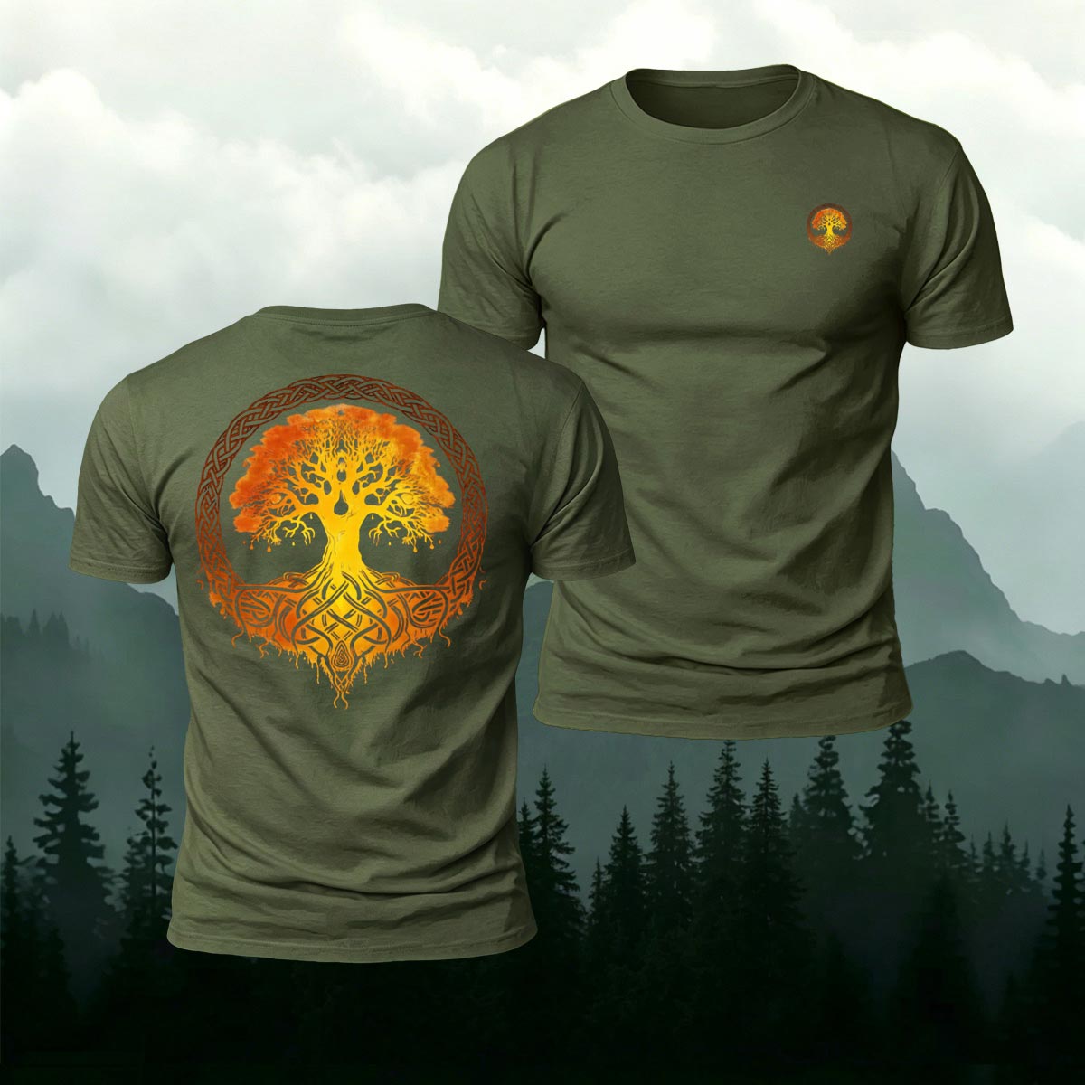 Celtic Tree of Life Nature Premium Cotton T-Shirt