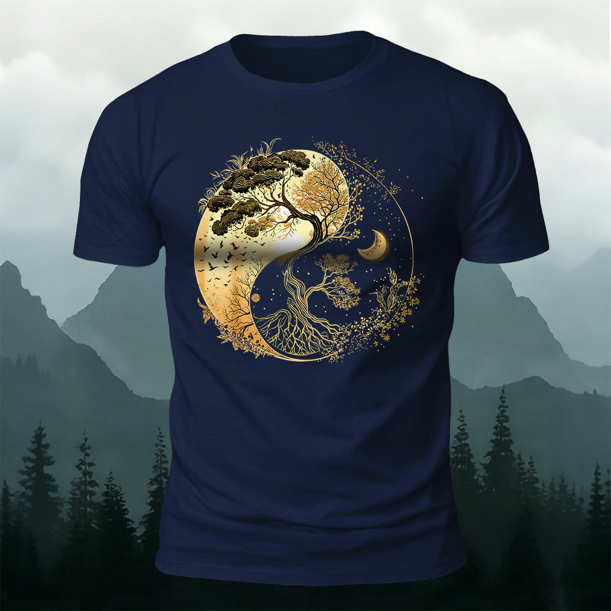 Yin Yang Tree of Life Nature Premium Cotton Tee