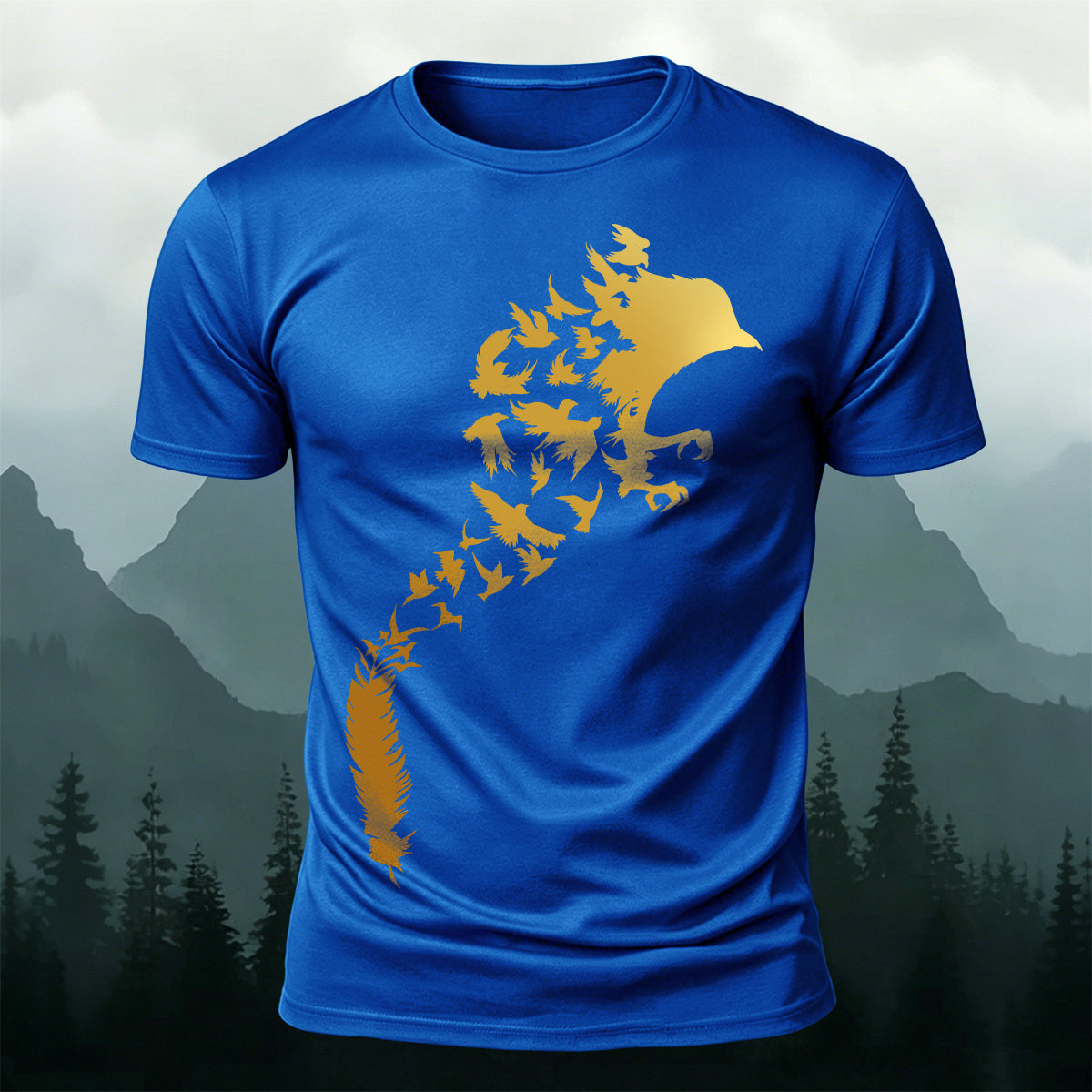 Creative Raven Silhouette Graphic Premium Cotton Tee