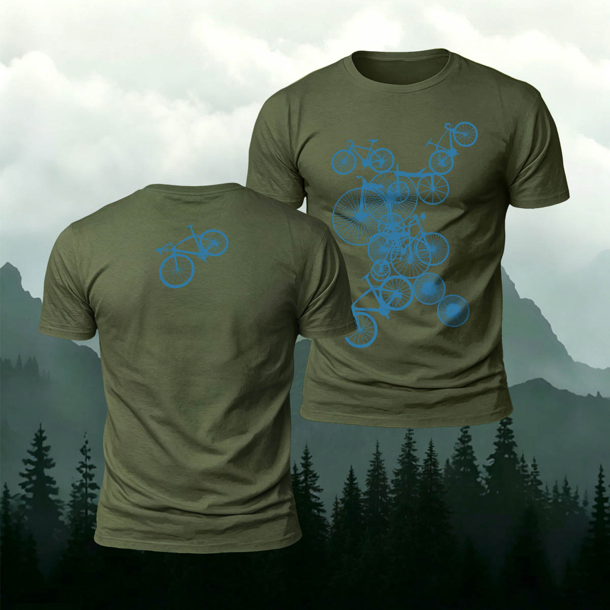 Cycling Lover Bicycle Silhouette Premium Cotton Tee