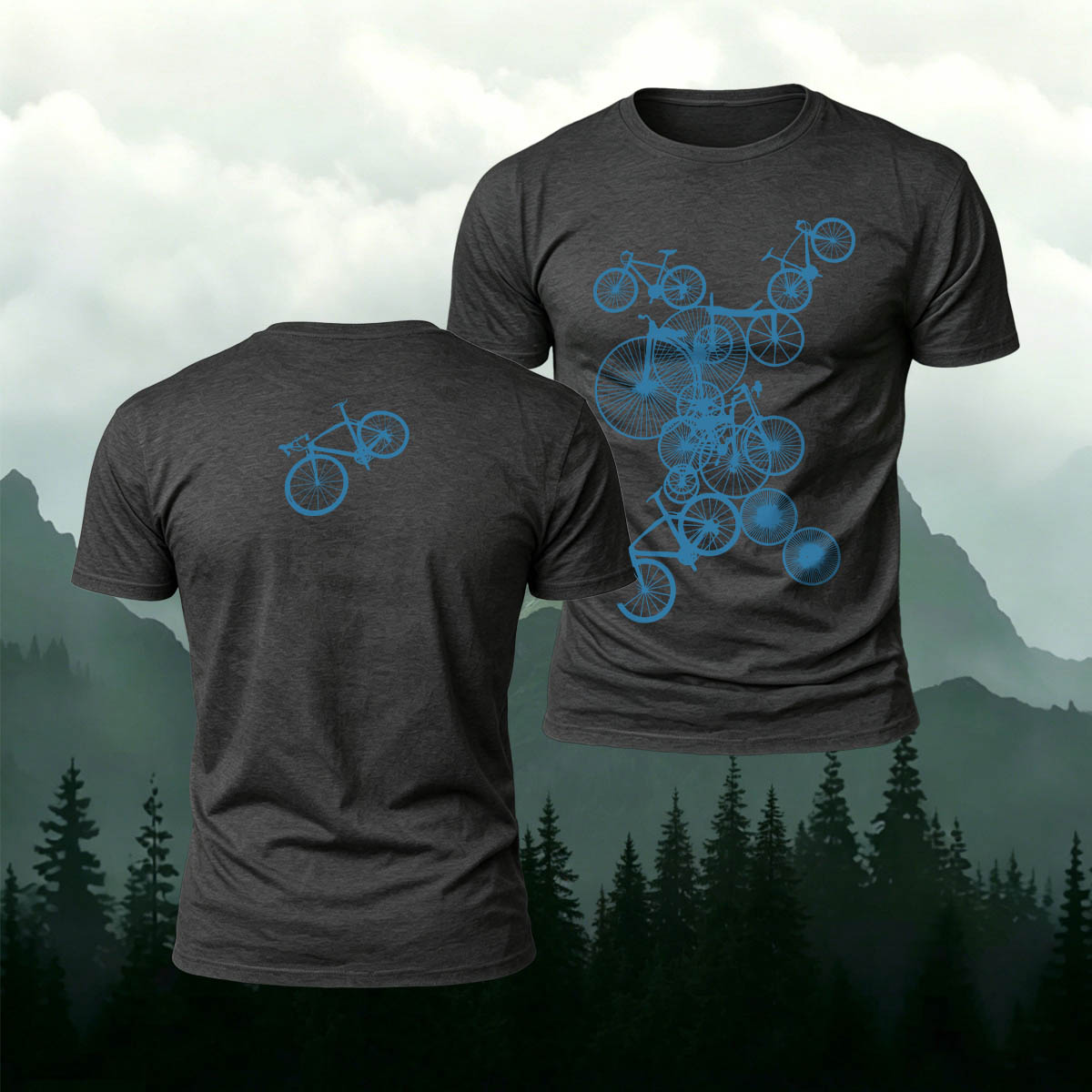 Cycling Lover Bicycle Silhouette Premium Cotton Tee