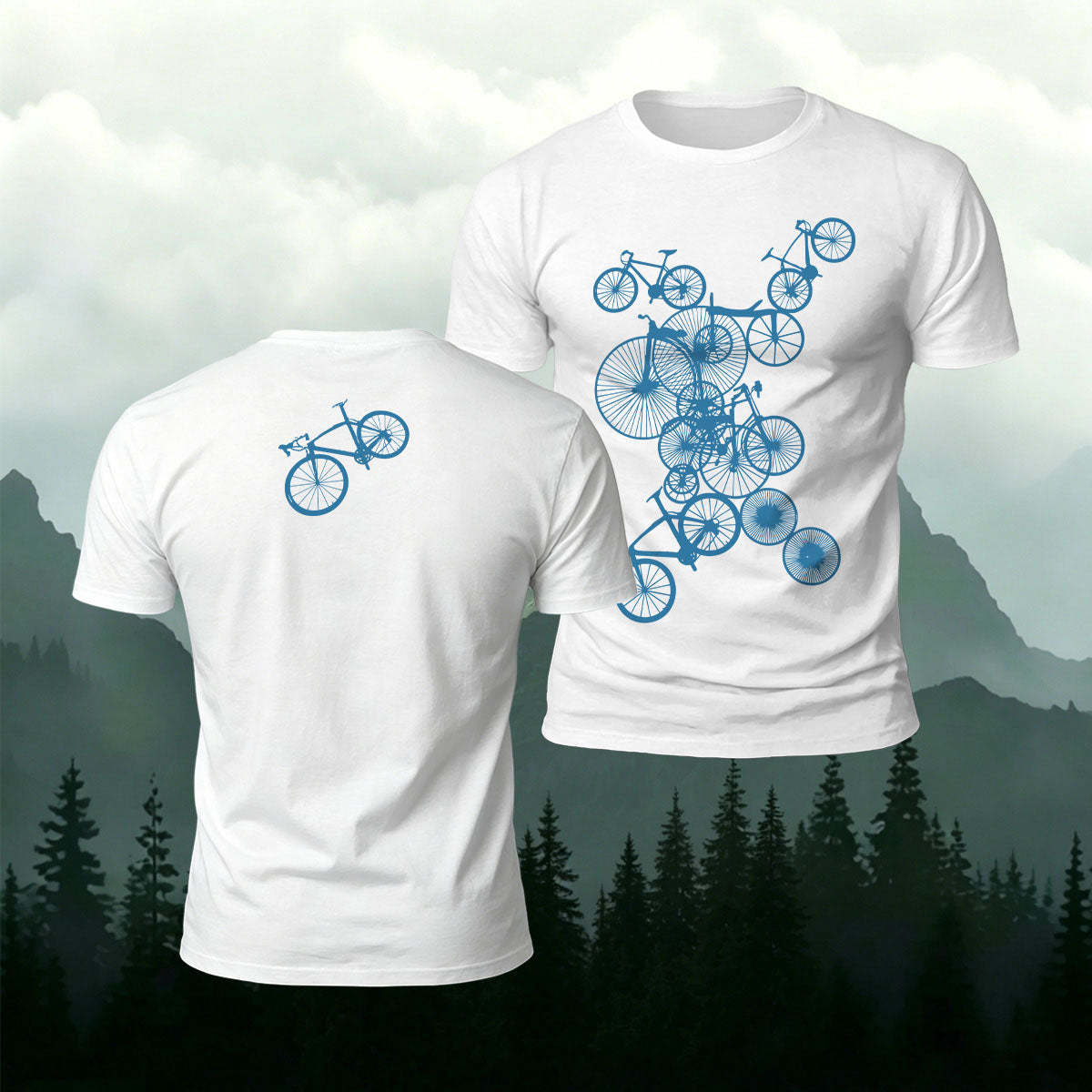 Cycling Lover Bicycle Silhouette Premium Cotton Tee