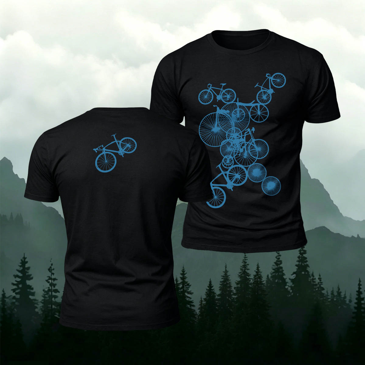 Cycling Lover Bicycle Silhouette Premium Cotton Tee