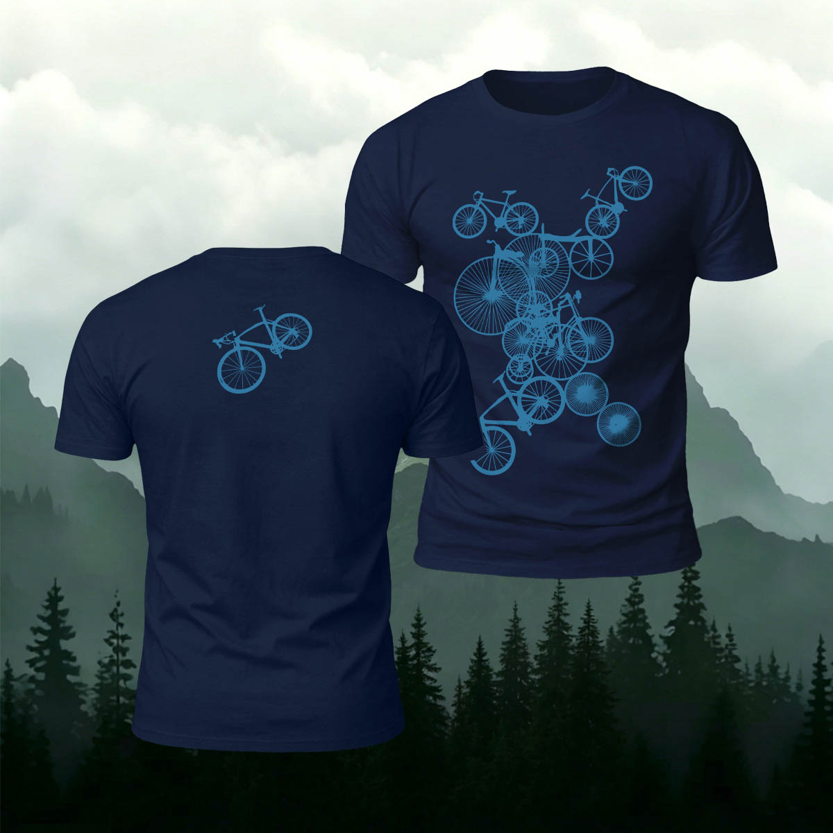 Cycling Lover Bicycle Silhouette Premium Cotton Tee