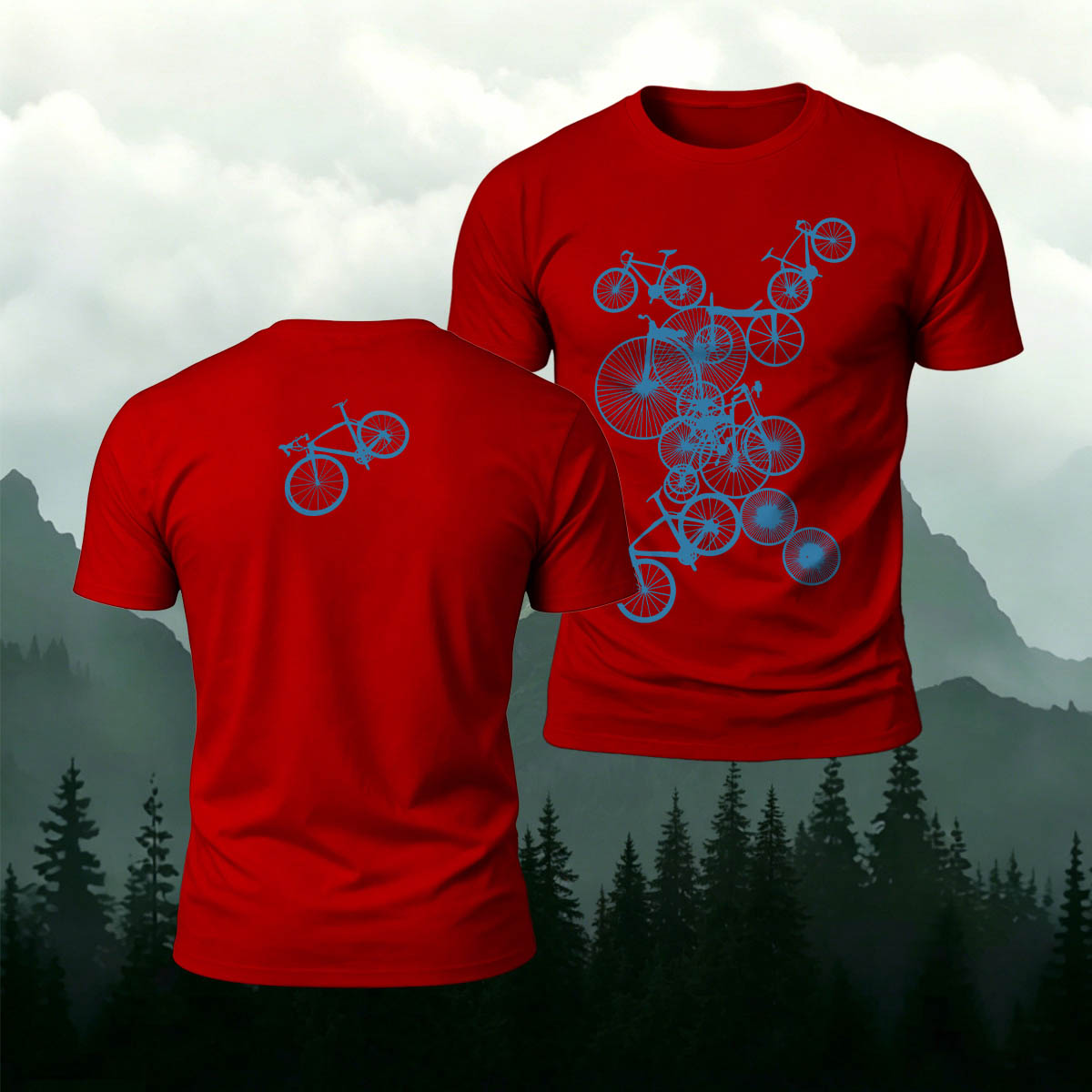 Cycling Lover Bicycle Silhouette Premium Cotton Tee