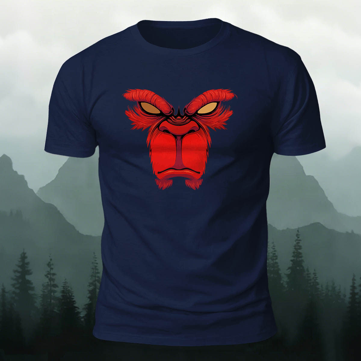 Angry Orangutan Face Casual Premium Cotton T-Shirt