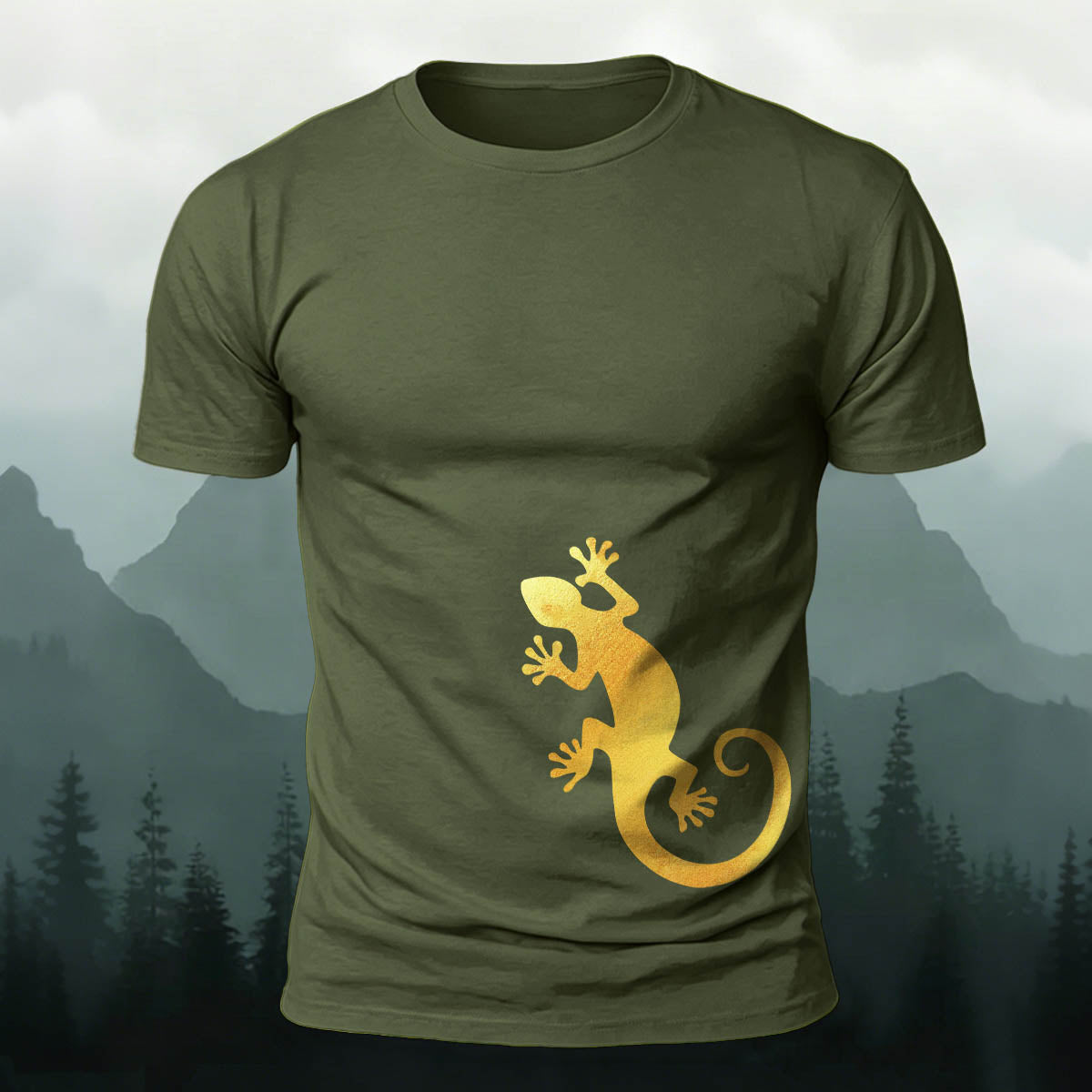 Minimalist Gecko Nature Print Skin-Friendly Tee