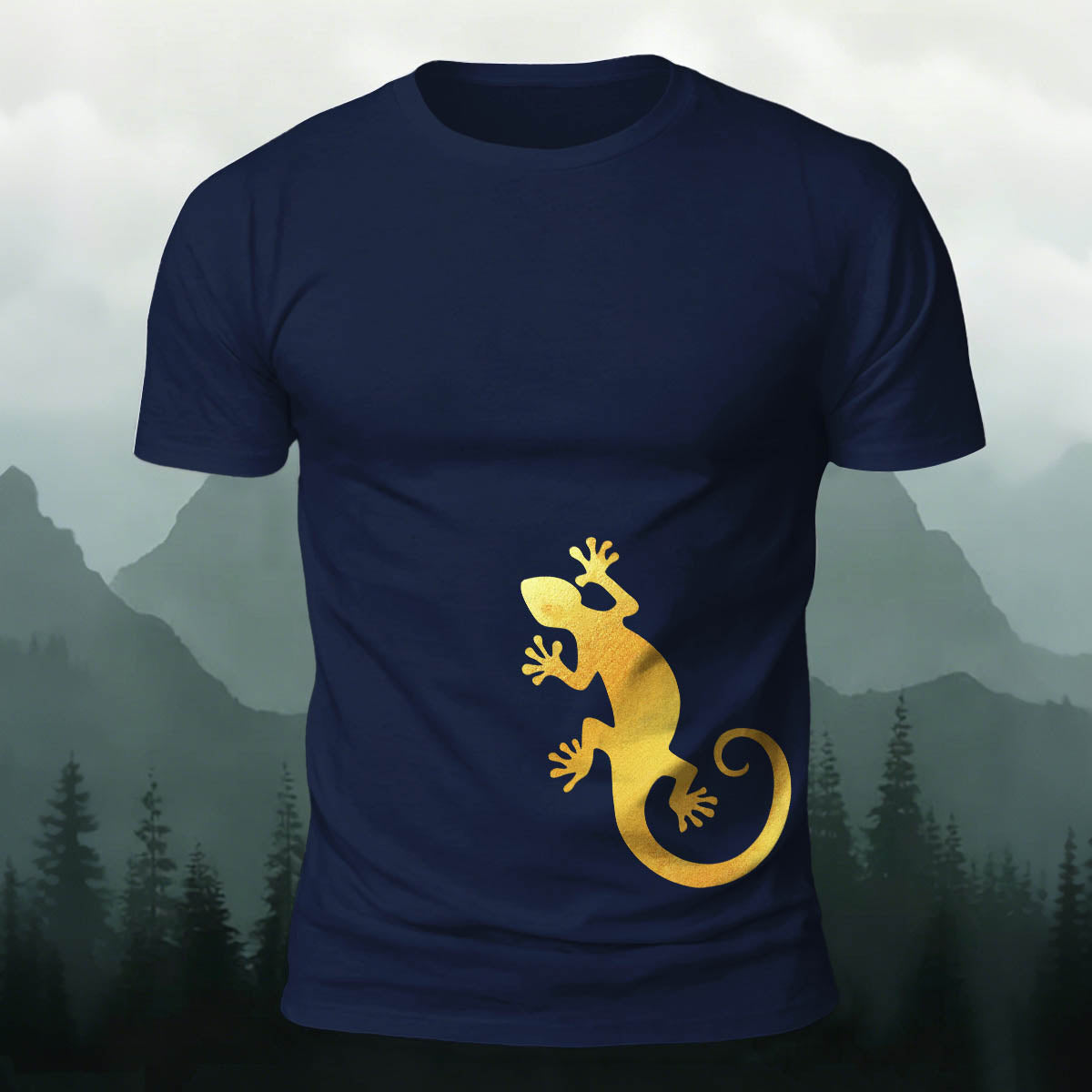 Minimalist Gecko Nature Print Skin-Friendly Tee
