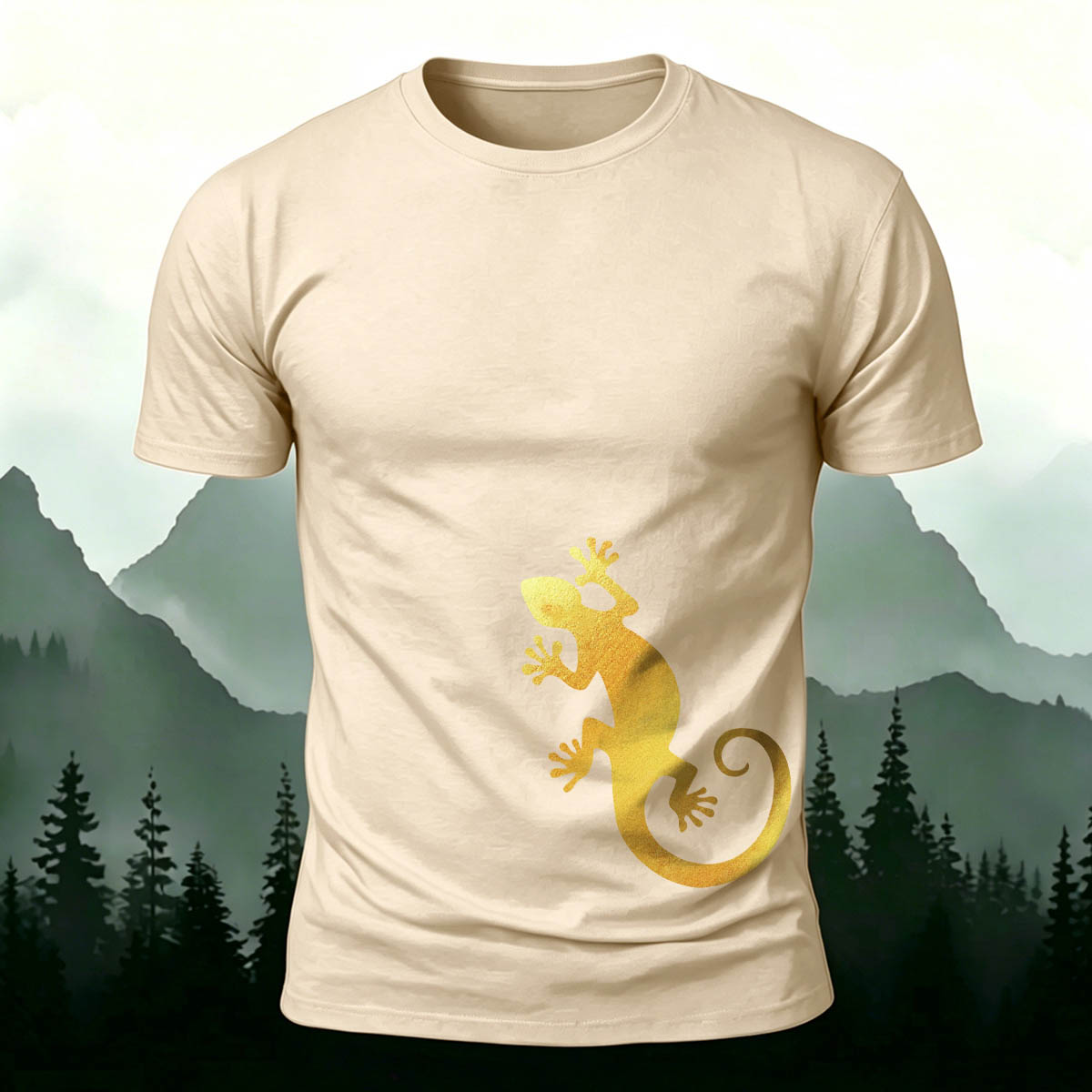 Minimalist Gecko Nature Print Skin-Friendly Tee